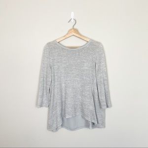 Lauren Conrad LC Gray Layered 3/4 Sleeve Blouse